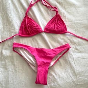 HOT Neon Pink thong triangle top & cheeky bottom